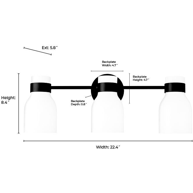 Corella 3 Light 22.5 inch Polished Nickel Bathroom Vanity Light Wall Light